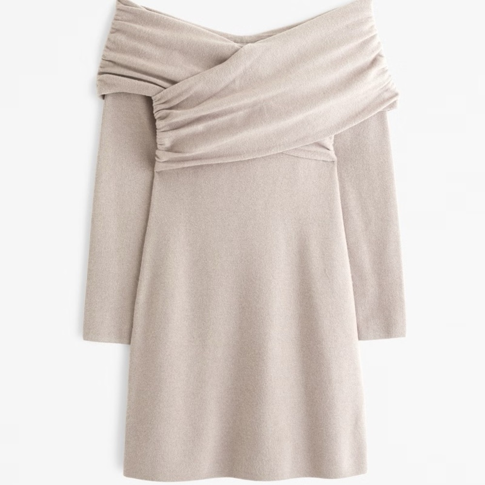 ABERCROMBIE | Off-Shoulder Mini Sweater Dress | SIZE XXS NWT